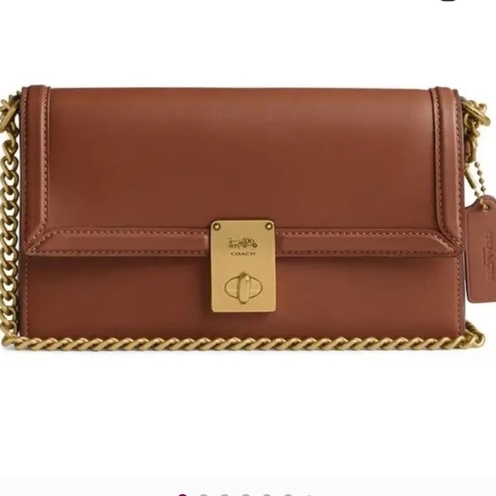 Coach Hutton Box Leather Shoulder Bag